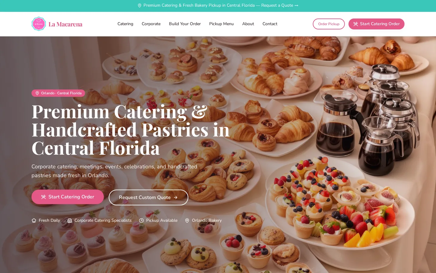 La Macarena Bakery | Bakery, custom orders, catering, and nationwide shipping | desktop homepage screenshot